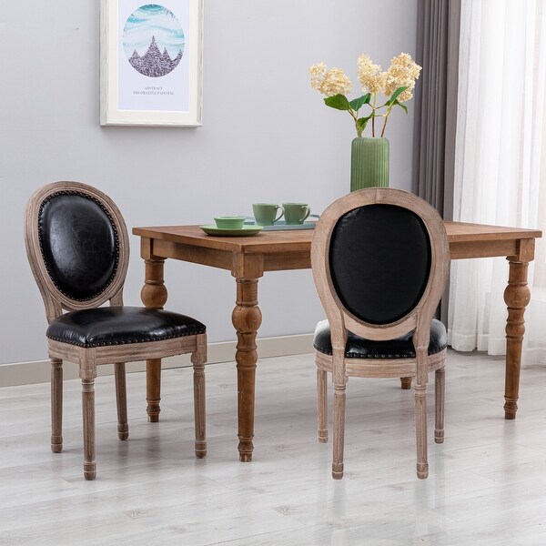 2pcs Modern PU Leather Upholstered French Dining Chair