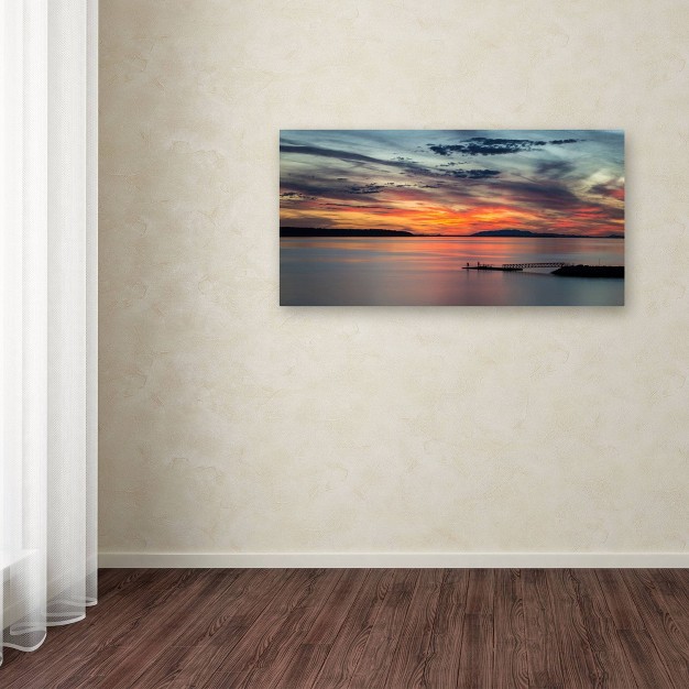 X 32 quot Sunset Pier By Pierre Leclerc Trademark Fine Art