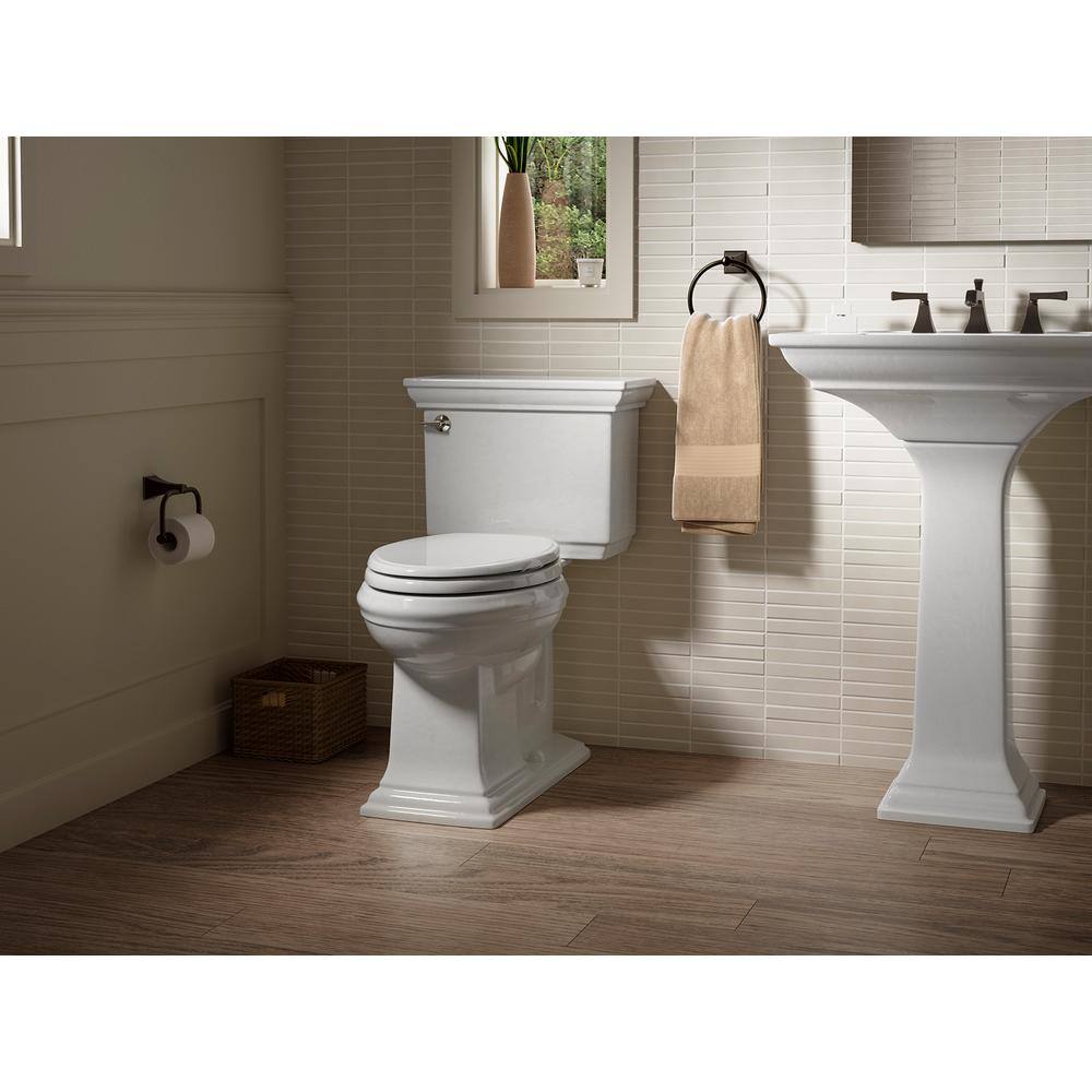 KOHLER Memoirs Stately 2-Piece 1.6 GPF Single Flush Elongated Toilet with AquaPiston Flush Technology in White K-3819-0