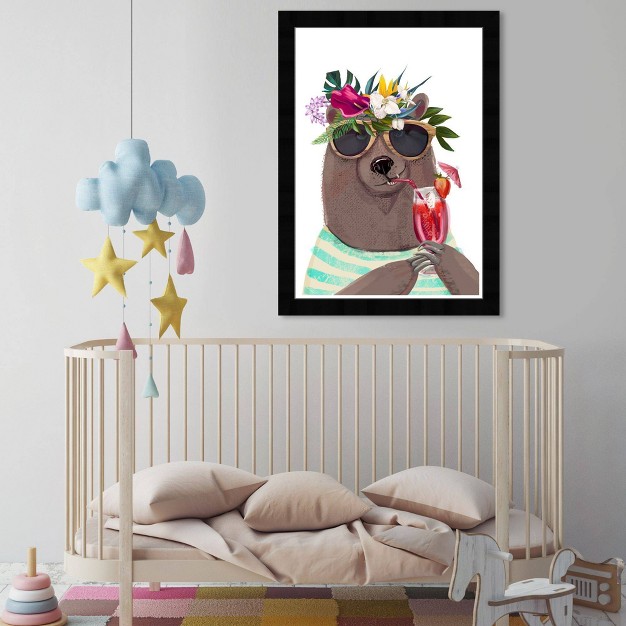 X 15 quot Cocktail Fresh Bear Animals Framed Art Print Wynwood Studio