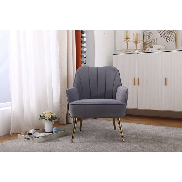 Modern Mid Century Chair velvet Sherpa Armchair