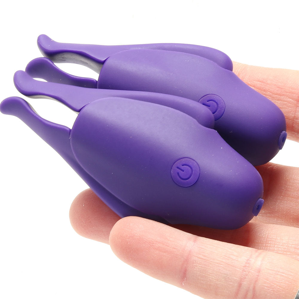 Nipplettes Rechargeable Vibrating Clamps in Purple