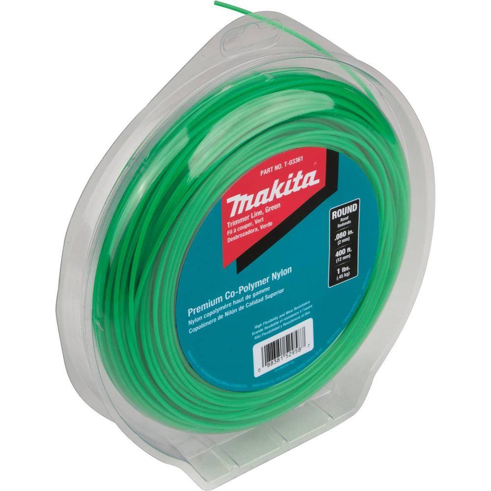 Makita 1 lbs. 0.080 in. x 400 ft. Round Trimmer Line in Green T-03361