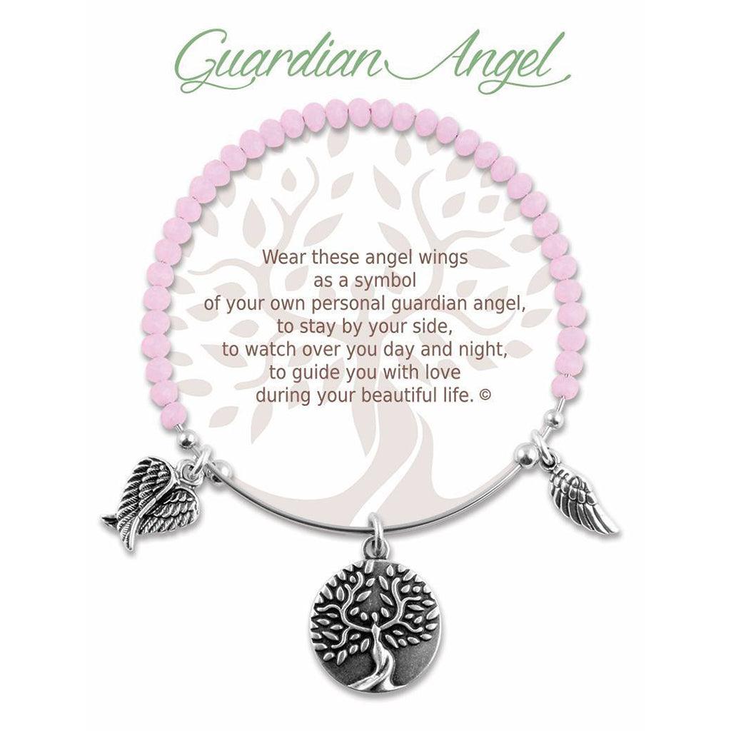 Earth Angel  Guardian Angel Radiant Pink Stone Bracelet