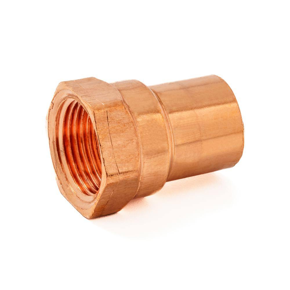 Everbilt 34 in. Copper Pressure Cup x FPT Female Adapter Fitting W 01246EB