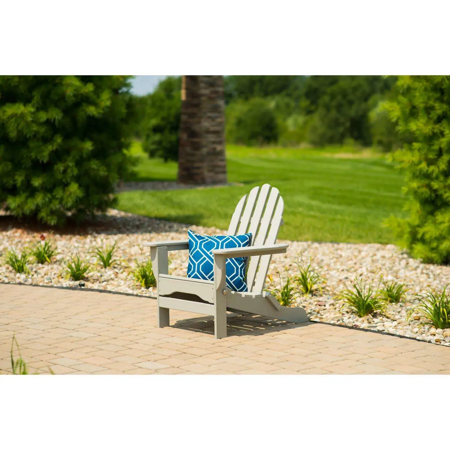 Durogreen Tangent Classic Gray HDPE Frame Adirondack Foldable Chair