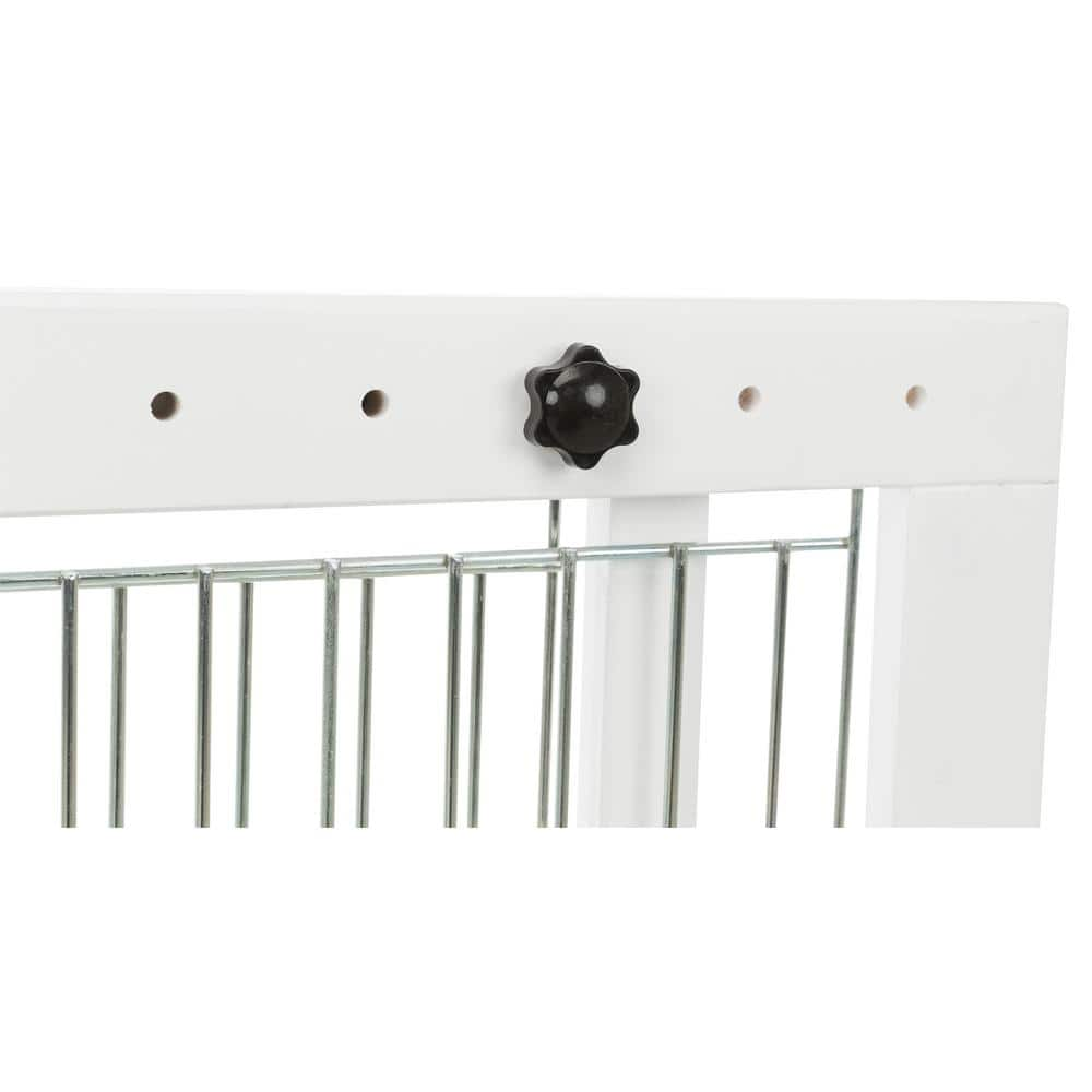 TRIXIE Adjustable Freestanding Pet Gate : Width Expands 40 in. to 71 in. : Lightweight : White 39369