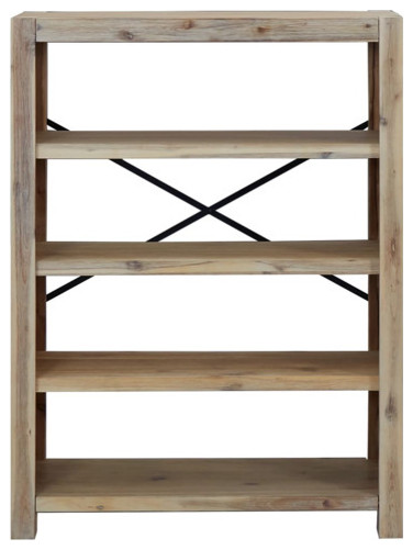 vidaXL Bookshelf Bookcase 7 Tier Shelf Rack for Souvenirs Solid Wood Acacia   Transitional   Bookcases   by vidaXL LLC  Houzz