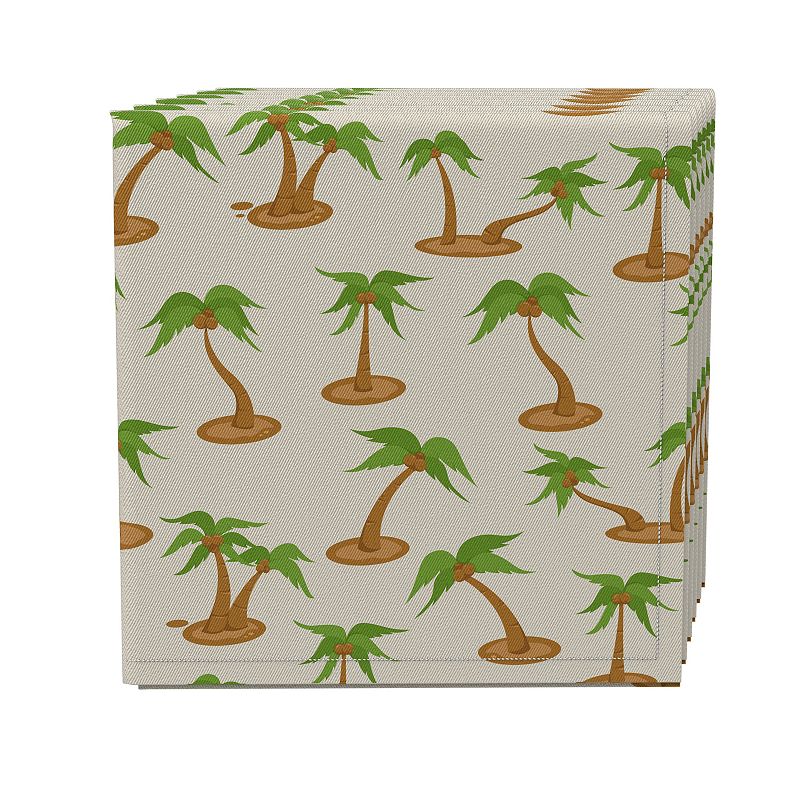 Napkin Set of 4， 100% Cotton， 20x20， Coconut Palms