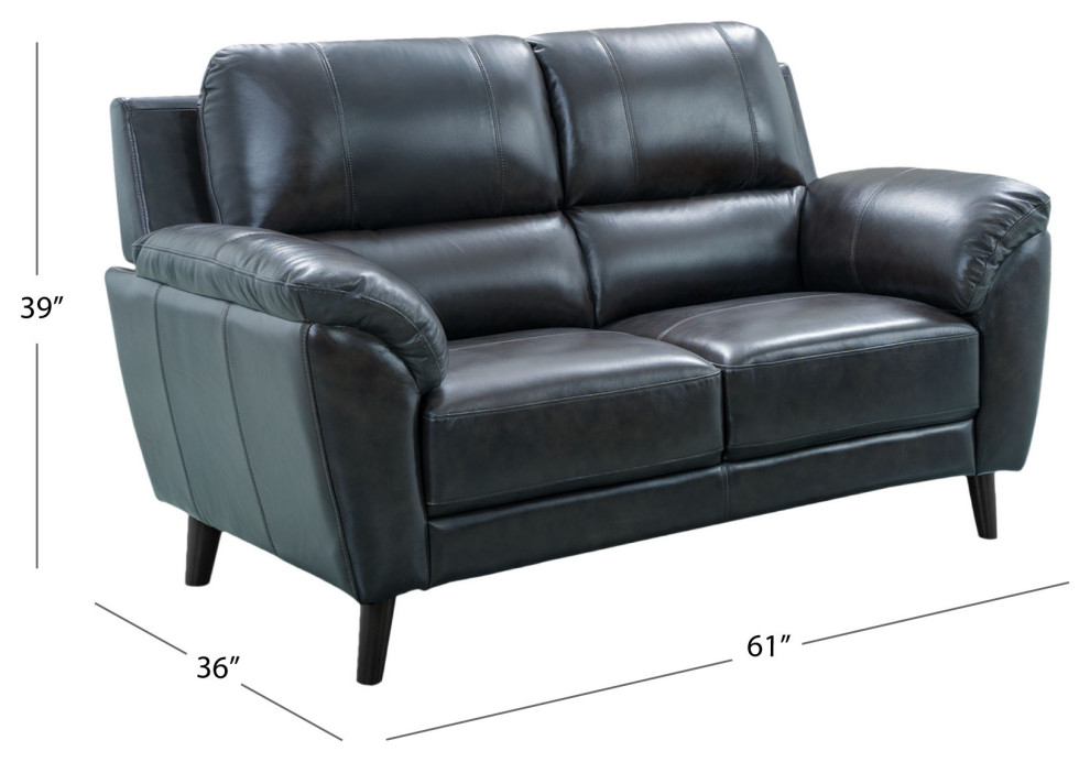 Carnegie Top Grain Leather Loveseat   Midcentury   Loveseats   by Abbyson Living  Houzz