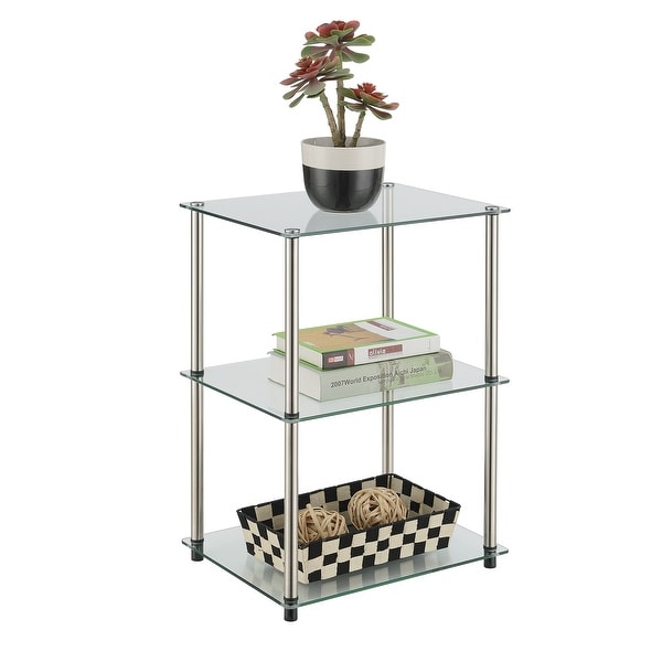 Porch and Den Japonica Classic Glass 3-Tier End Table