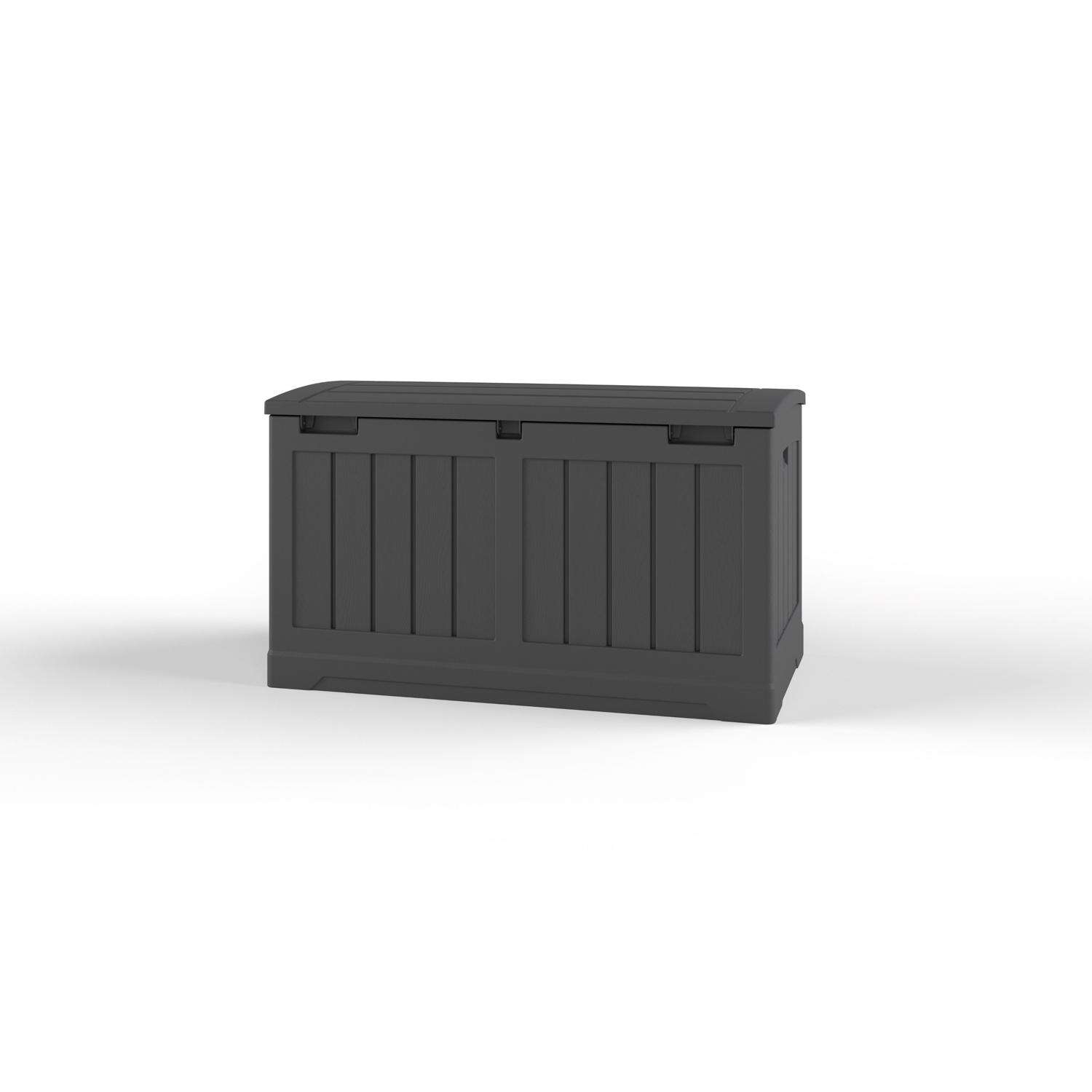 Suncast 37 in. W X 22 in. D Peppercorn Plastic Deck Box 50 gal