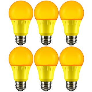 Sunlite 22-Watt Equivalent A19 LED Yellow Light Bulbs Medium E26 Base in Yellow (6-Pack) HD02223-6