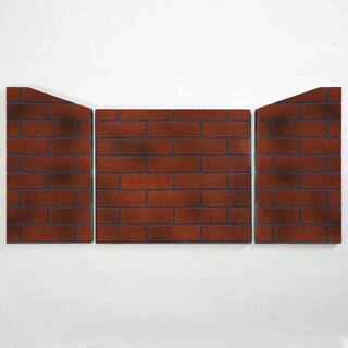 Duluth Forge Outdoor Fireplace 32 in. W Insert with Concrete Log Set and Vintage Red Brick Fiber Liner DF450SS-L-VR