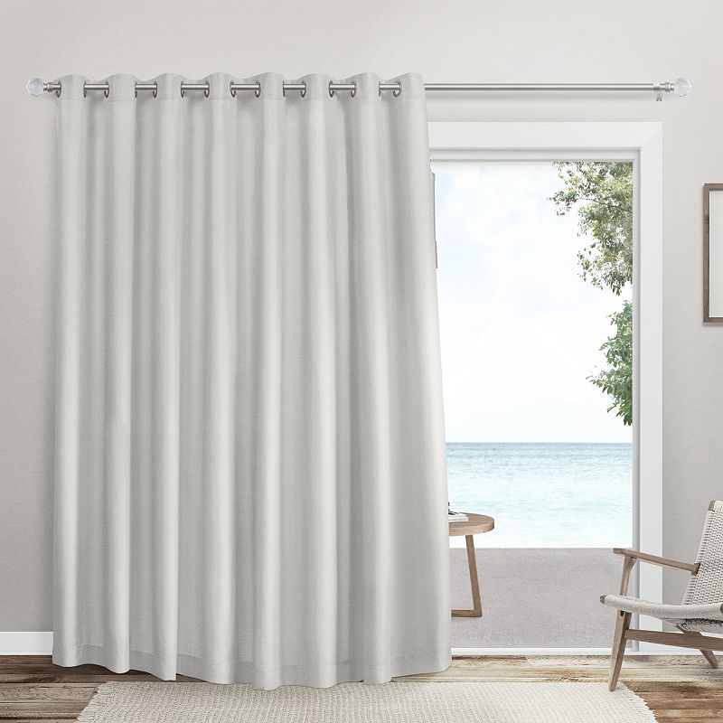 Exclusive Home 1-Panel Double Wide Sateen Patio Woven Blackout Window Curtain