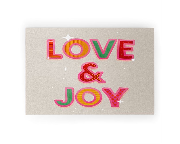 Showmemars Love Joy Festive Letters Welcome Mat society6