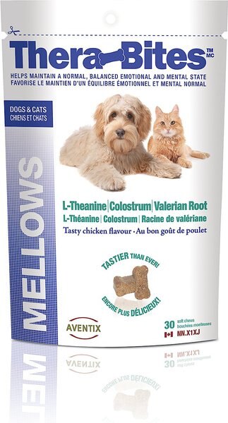 Aventix Thera-Bites Mellows Chicken Flavor Soft Chews Dog and Cat Supplement， 30 count