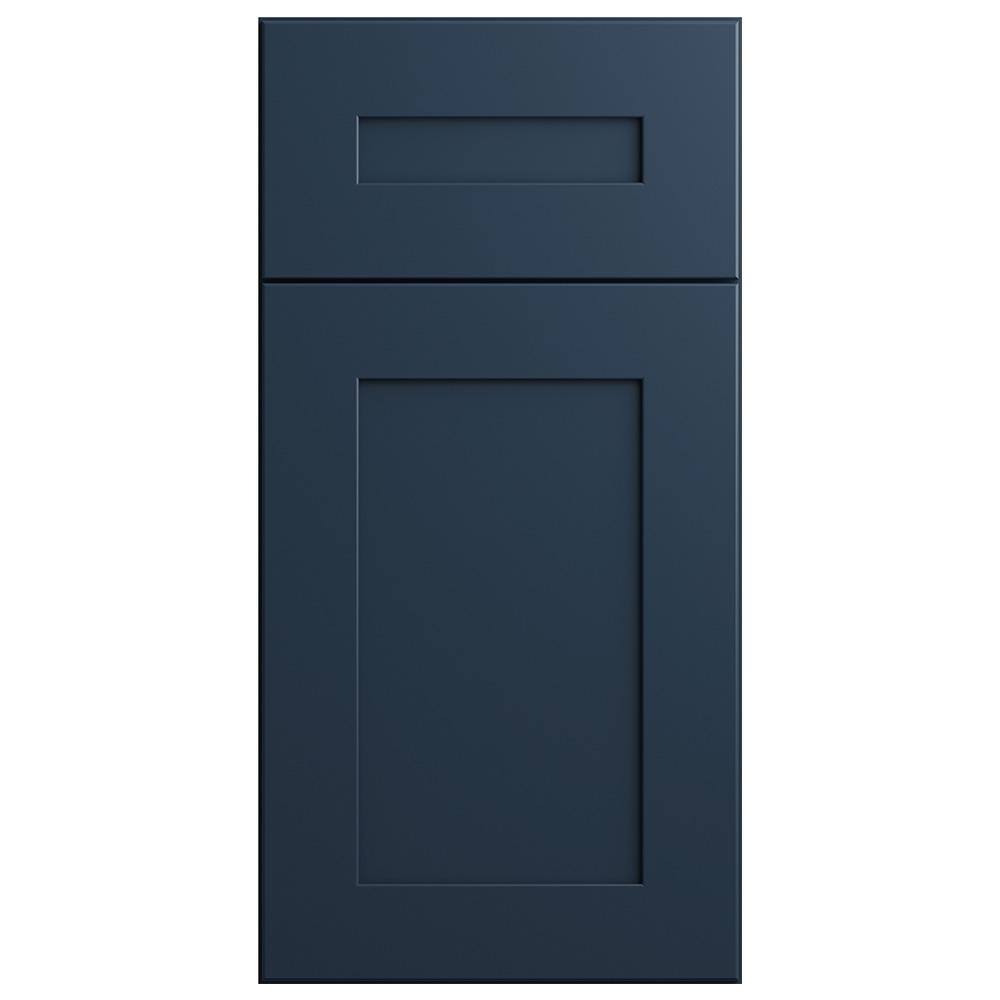 Home Decorators Collection Newport Blue Painted Shaker Stock Assembled Plywood Kitchen Cabinet Beaded Light Rail Molding 2 in. x 96 in. x 1 in. BLR8-MB