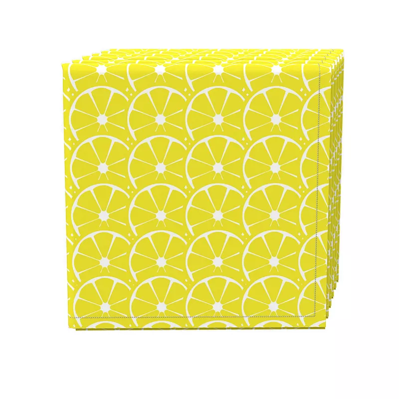 Napkin Set of 4， 100% Cotton， 20x20， Allover Lemon Slices