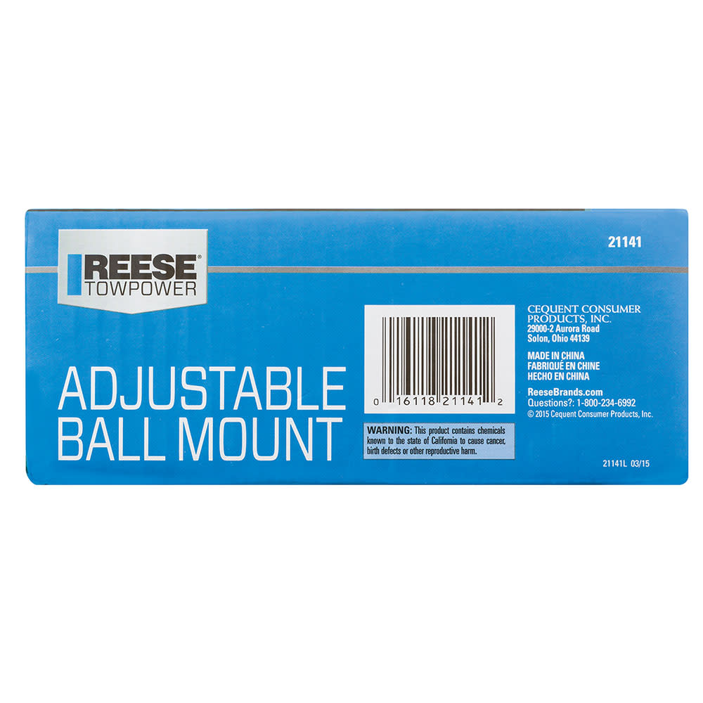 Reese 10.5 5000 lbs Black Adjustable Trailer Hitch Ball Mount ;