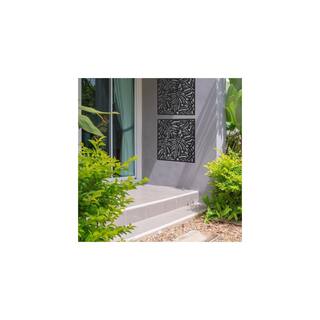 Matrix Arum 35.4 in. x 35.4 in. Charcoal Recycled Polymer Decorative Screen Panel Wall Decor and Privacy Panel B-AR9090-CH-D