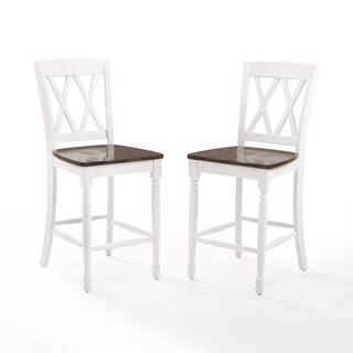 CROSLEY FURNITURE Shelby White Counter Height Stool (Set of 2) CF501024-WH