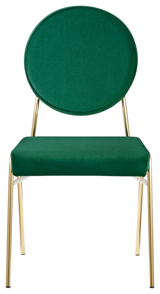 Craft Performance Velvet Dining Side Chair  Gold Green   Midcentury   Dining Chairs   by First of a Kind USA Inc  Houzz