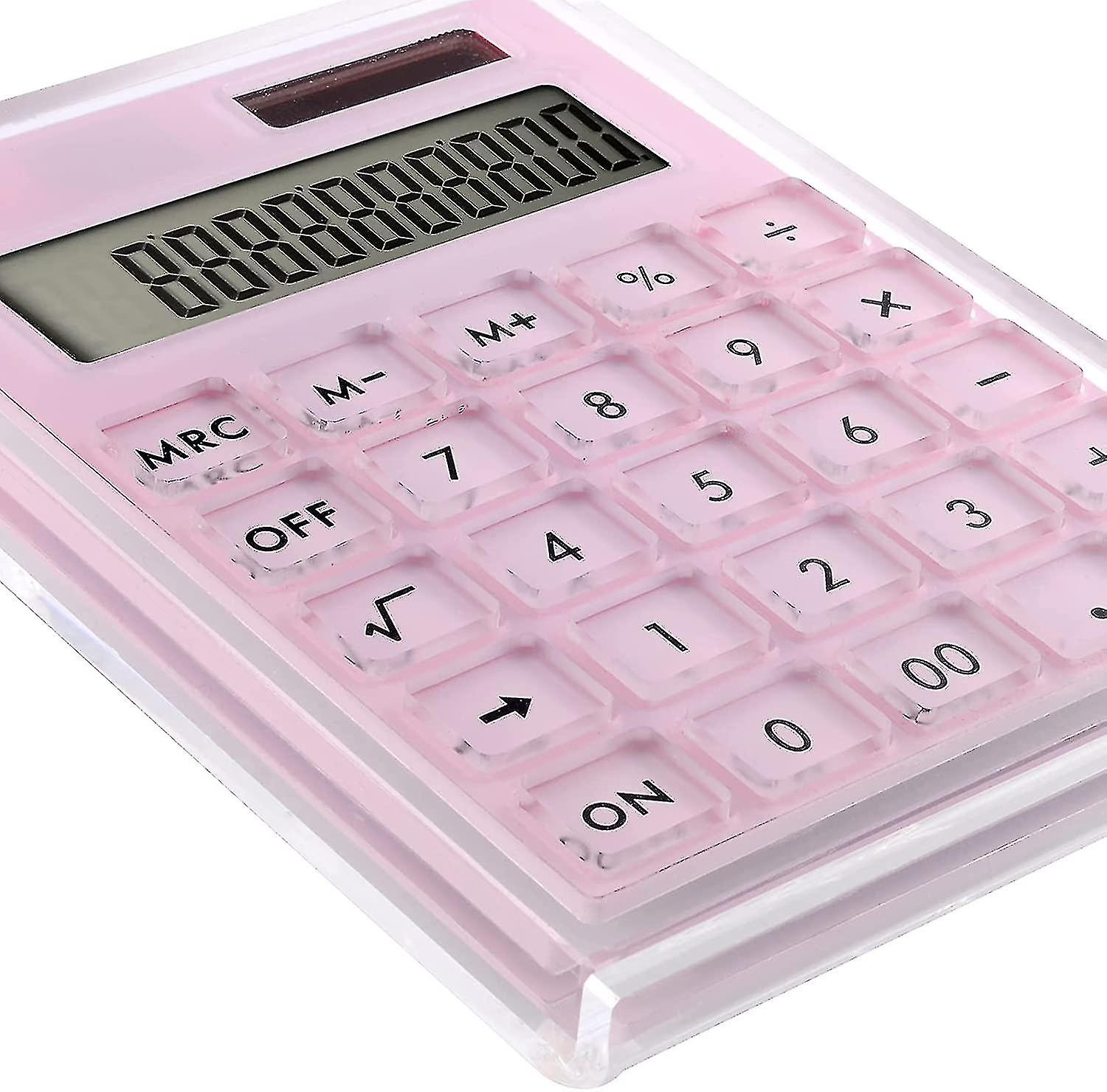 Calculator With D， And Solar Hybrid Ed Basic Calculator 12-digit Lcd Display，home Desktop Accessories()