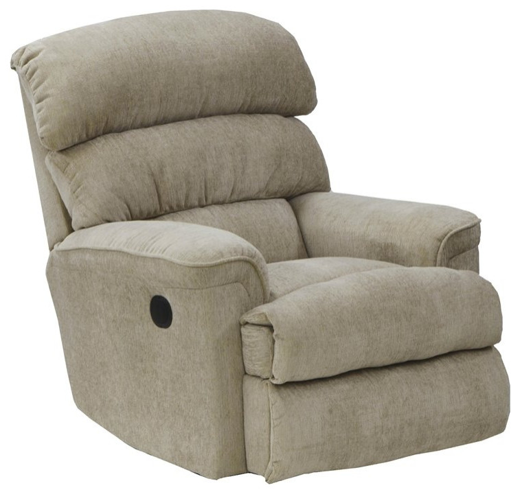 Atkins Power Wall Hugger Recliner in Beige Polyester Fabric   Transitional   Recliner Chairs   by Massiano  Houzz