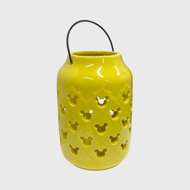 Ceramic Mickey Mouse Candle Lantern Yellow black