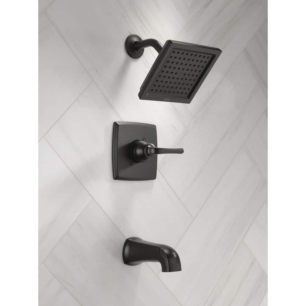 Delta Geist SingleHandle 1Spray Tub and Shower Faucet in Matte Black