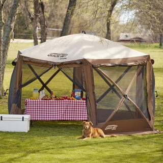 Clam Quick-Set Pavilion 12.5 ft. x 12.5 ft. Portable Outdoor Canopy Shelter Brown CLAM-PV-9882