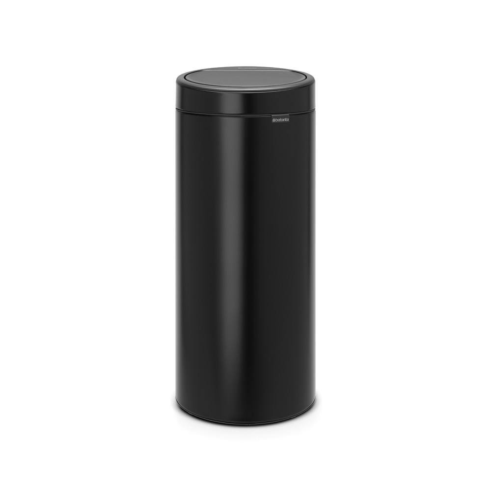 Brabantia 8 Gal. Touch Top Trash Can in Matte Black 115301