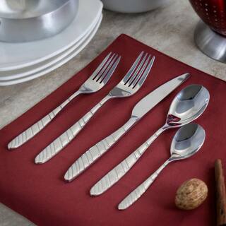 MegaChef La Vague 20-Piece Silver Stainless Steel Flatware Set (Service for 4) 985112469M