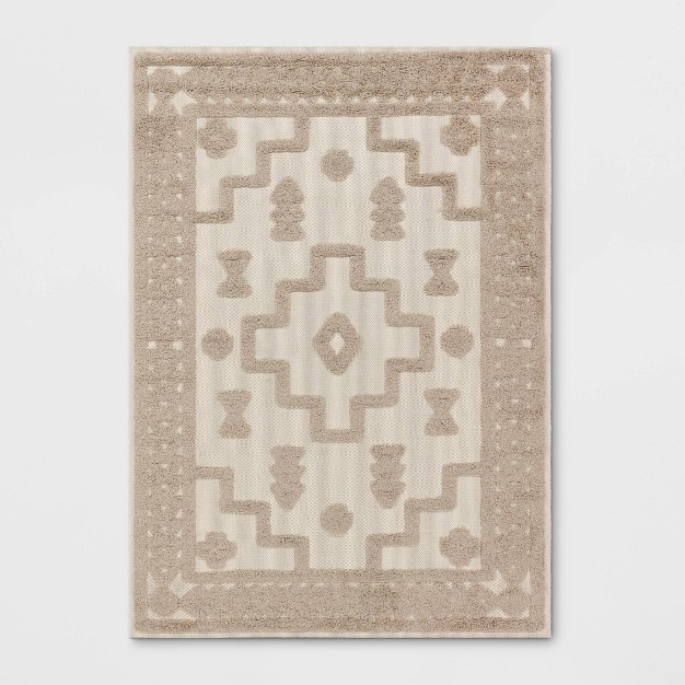 Outdoor Rug Tufted Geo Cream