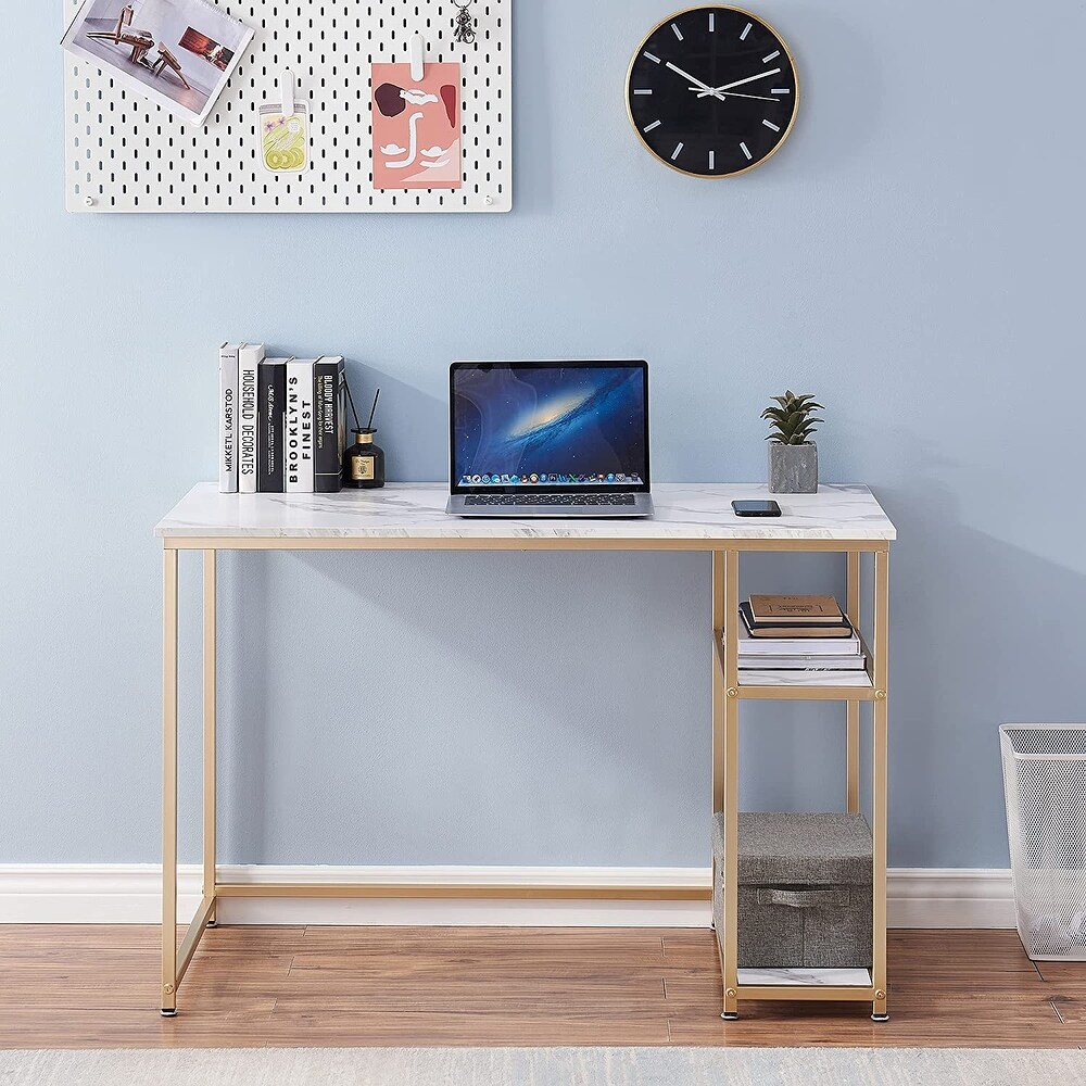 Ivinta Computer Desk with Shelves  Small Home Office Desk