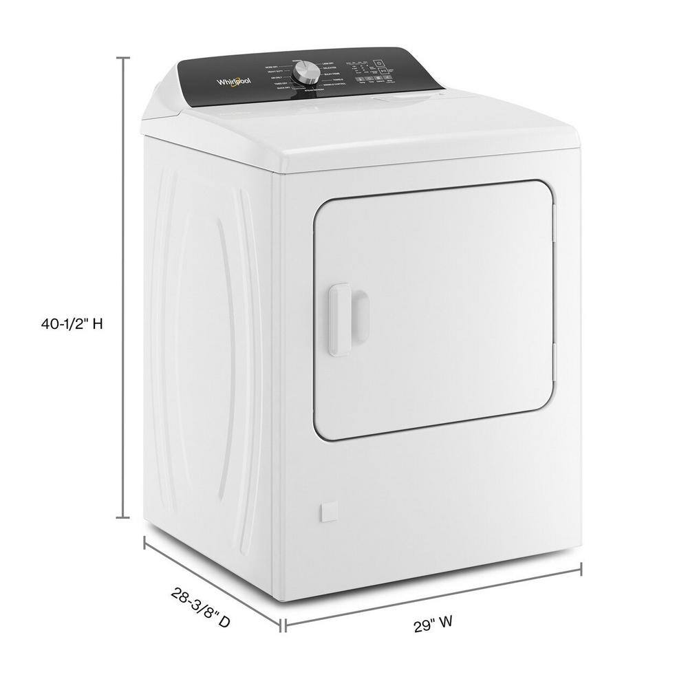 Whirlpool 7 cu. ft. White Electric Top Load Moisture Sensing Dryer with Steam WED5050LW