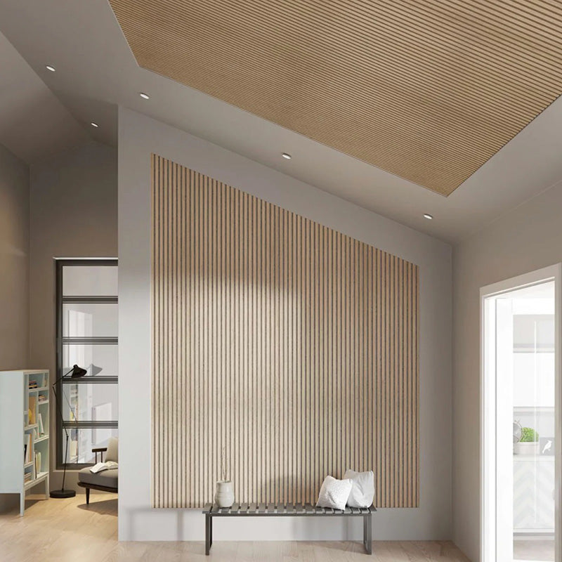 WOODFLEX Flexible Acoustic Wood Slat Wall Panel 270cm - Oak Veneer on Light Grey