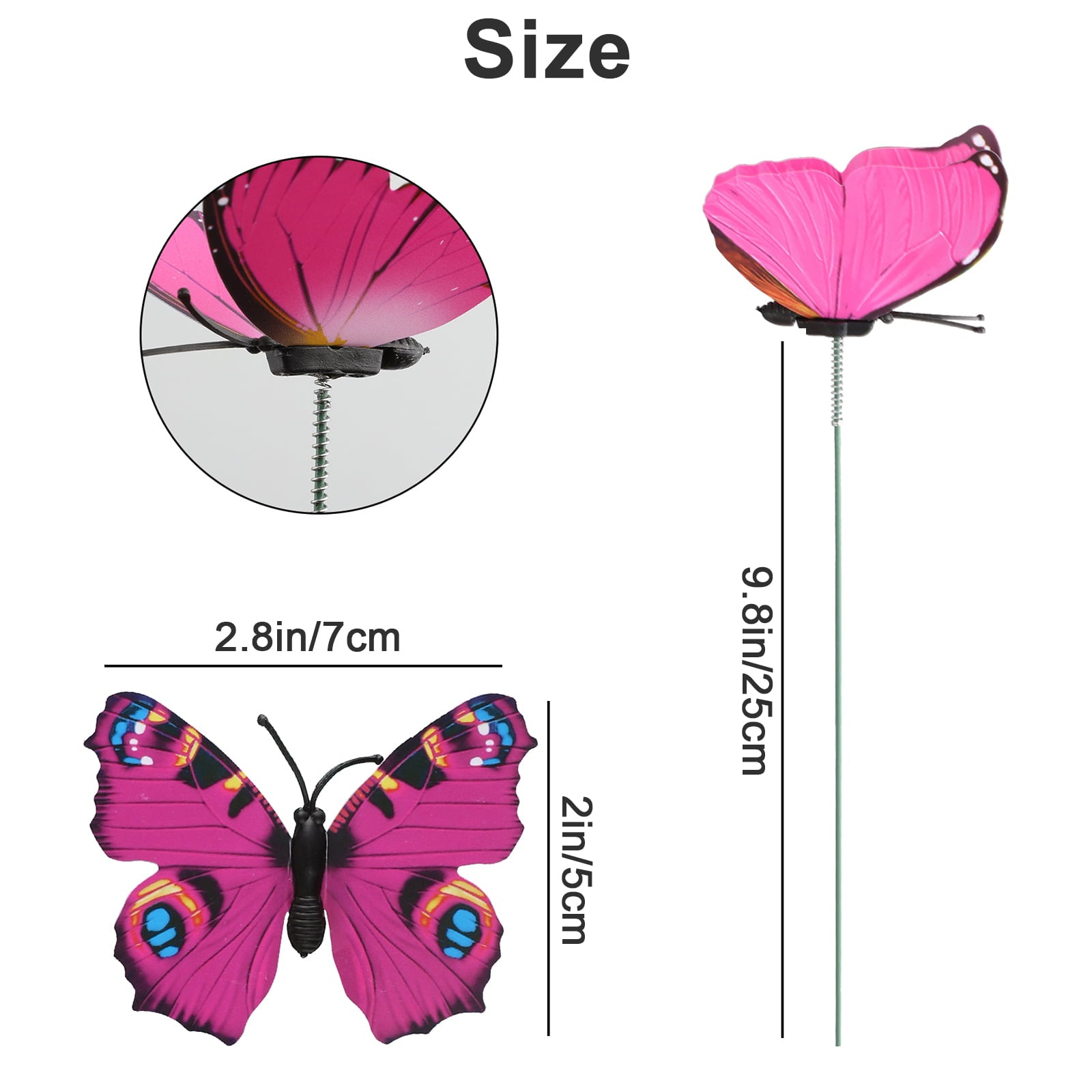 50pcs Garden Butterfly Stakes, EEEkit Waterproof Butterflies Stakes 11inch Garden Ornaments, Patio Decor Butterfly Yard Stake Decorative for Outdoor Christmas Decorations Party Supplies