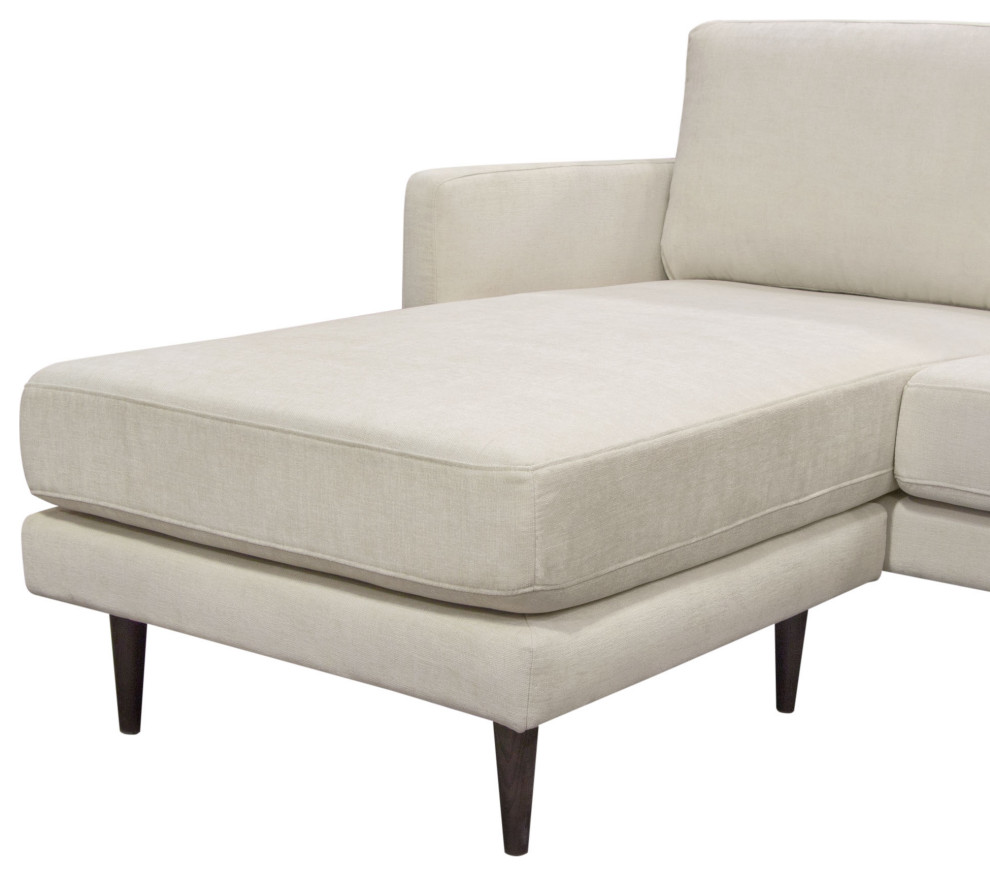 Kelsey Reversible Chaise Sectional  Cream Fabric   Midcentury   Sectional Sofas   by Kolibri Decor  Houzz