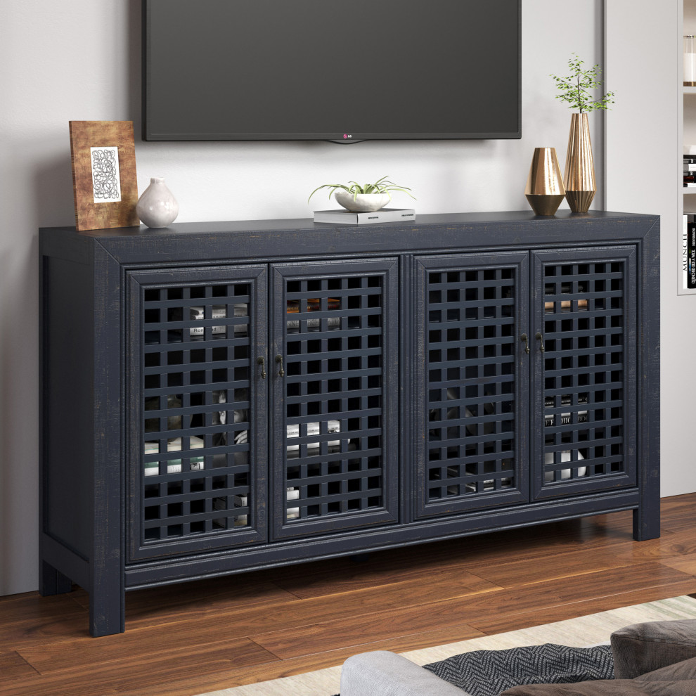 Rio 4 Door Accent Cabinet Navy   Transitional   Accent Chests And Cabinets   by HedgeApple  Houzz