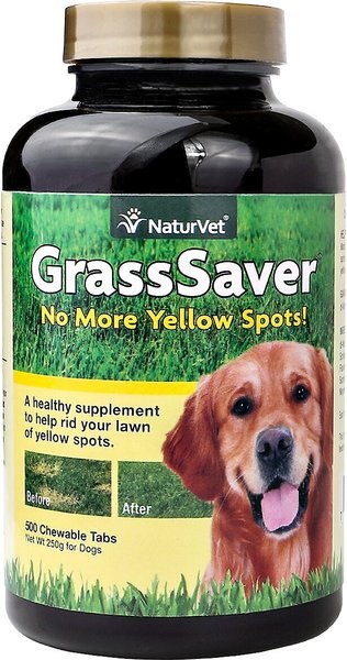 NaturVet GrassSaver Chewable Tablets Urinary and Lawn Protection Supplement for Dogs