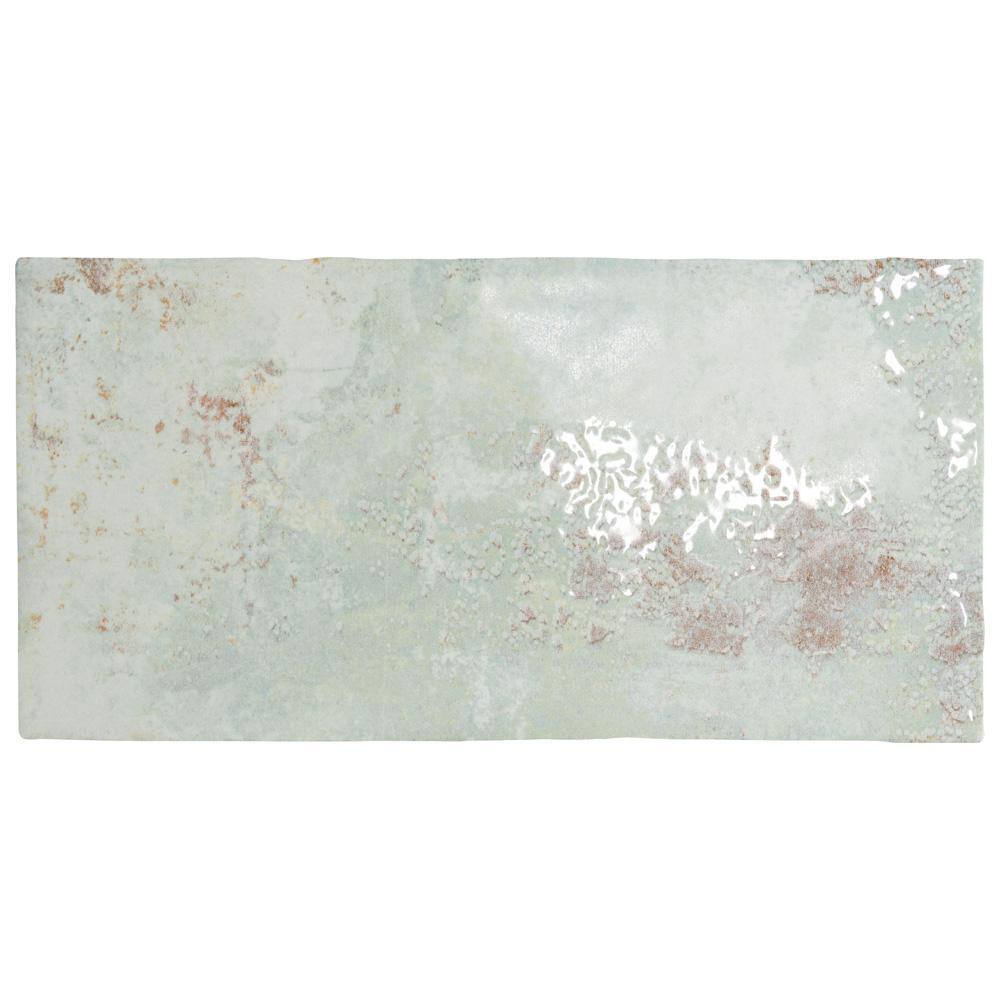 Merola Tile Biarritz Green 3 in. x 6 in. Ceramic Wall Tile (5.72 sq. ft.  Case) WMZ36BZGR