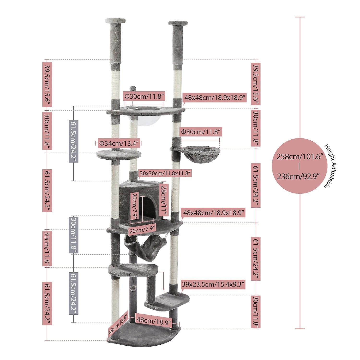 Luxury multi layer tall cat tree tower