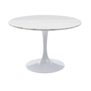 Steve Silver Colfax White Marquina Marble Dining Table CF450WDBMT