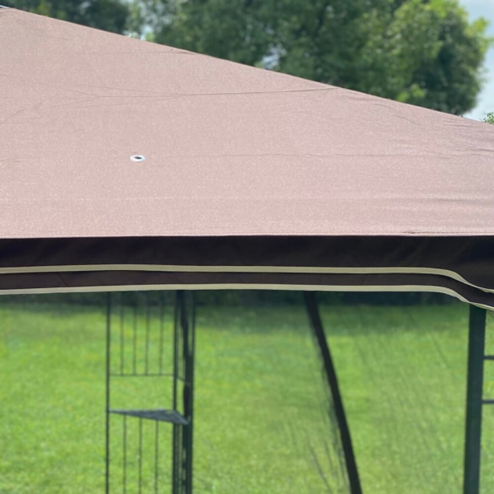 Outdoor Patio Gazebo Canopy Tent With Ventilated Double Roof And Mosquito Net  Suitable for Lawn