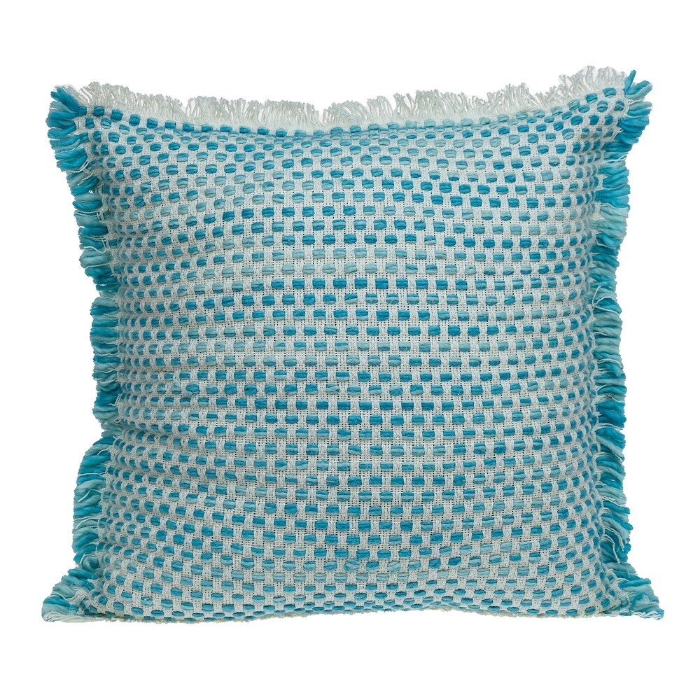 Parkland Collection Raindrop Transitional Light Blue And Turqoise Throw Pillow