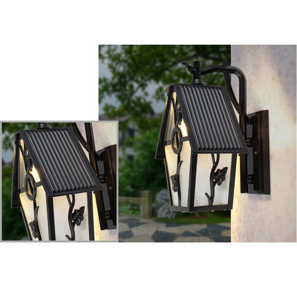 Fichiouy Retro Vintage Rustic Outdoor Wall Light Lantern Wall Mounted Sconce Lamp FIxture