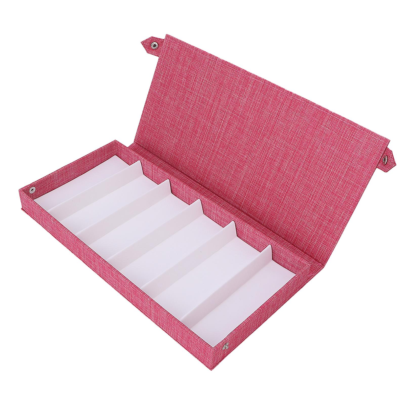 6 Grids Sunglasses Storage Case Flocking Cloth Button Closure Prevent Scratches Glasses Display Boxpink