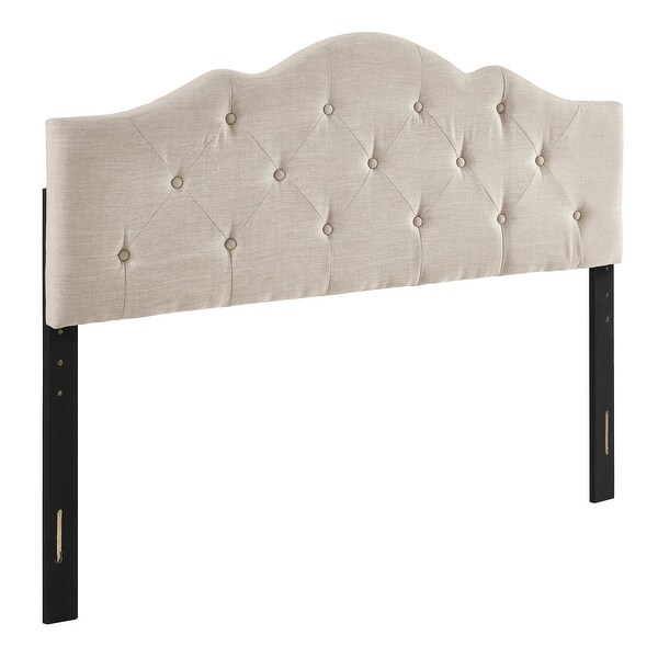 Charlie Upholstered Tufted Round Headboard - - 35372119